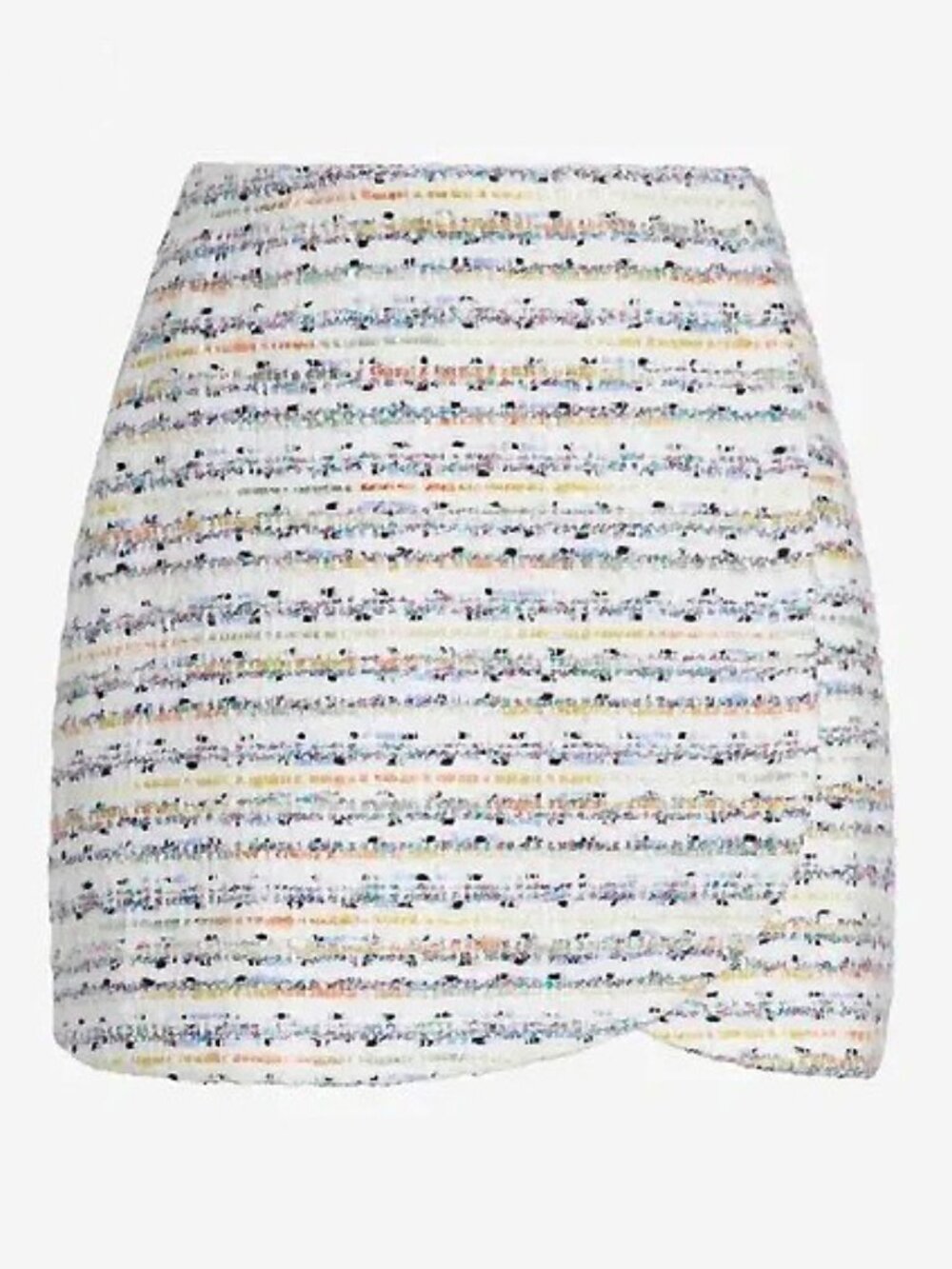 New Hill House Lola Tweed Mini Wrap Skirt White Multi XS $150